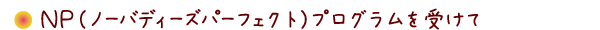 npプログラムを受けたみて
